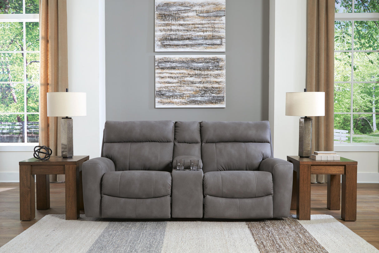 Next-Gen Durapella 3-Piece Power Reclining Sectional Loveseat with Console - 61003S3