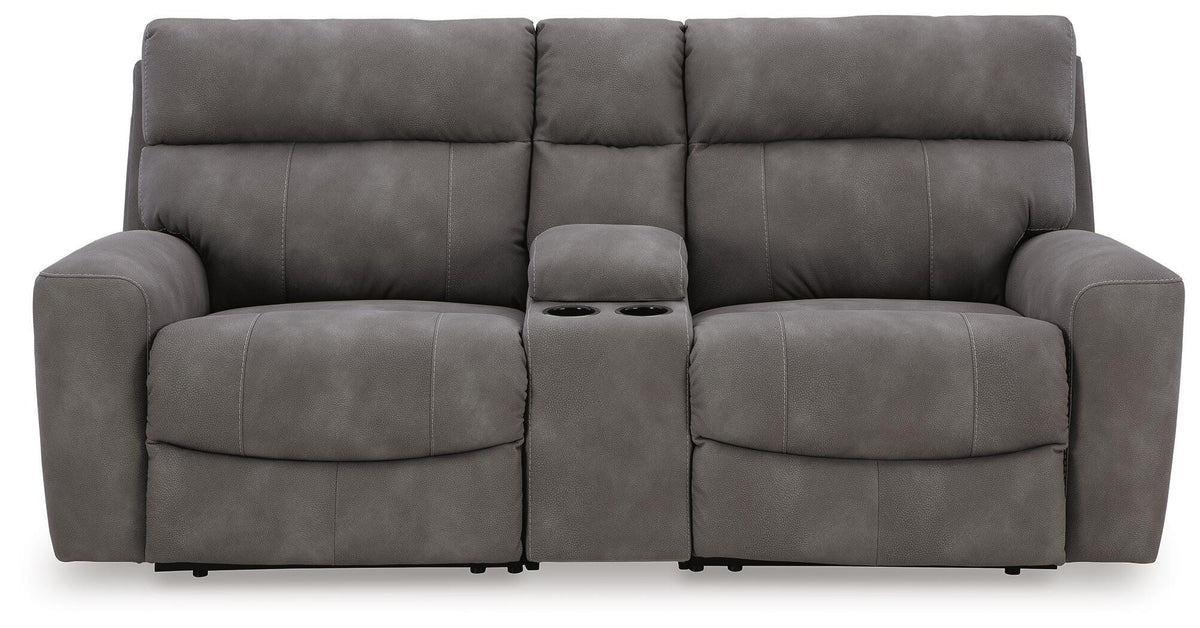 Next-Gen Durapella 3-Piece Power Reclining Sectional Loveseat with Console - 61003S3