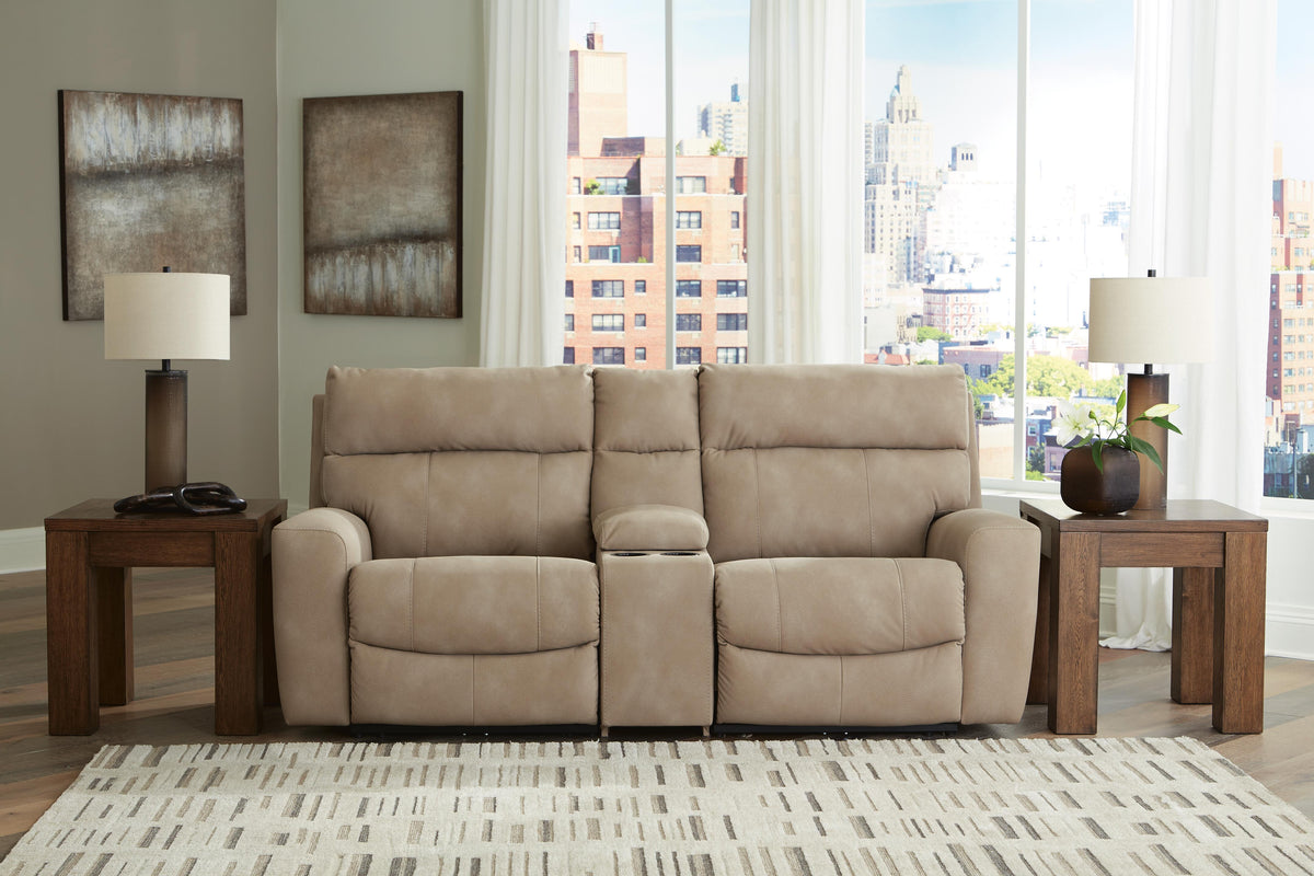 Next-Gen Durapella 3-Piece Power Reclining Sectional Loveseat with Console - 61004S3