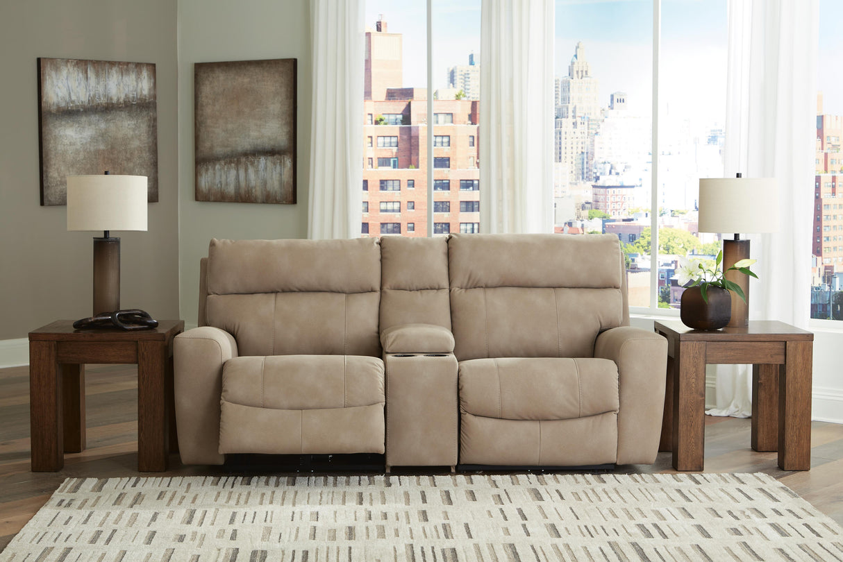 Next-Gen Durapella 3-Piece Power Reclining Sectional Loveseat with Console - 61004S3