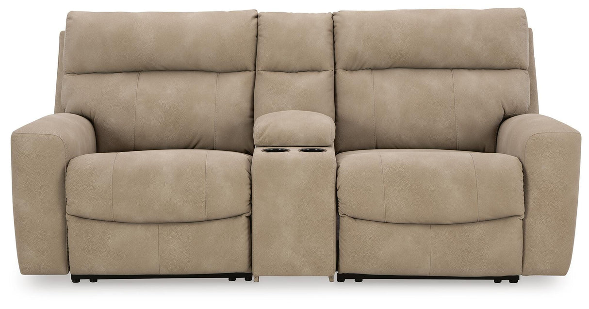 Next-Gen Durapella 3-Piece Power Reclining Sectional Loveseat with Console - 61004S3