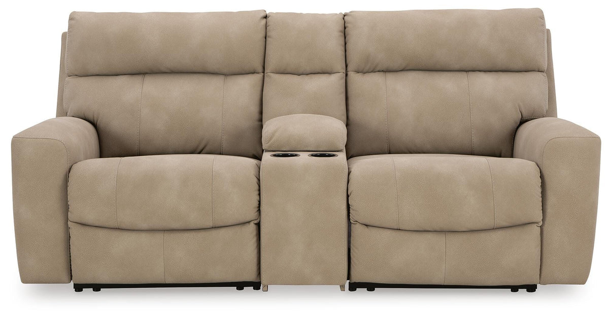 Next-Gen Durapella 3-Piece Power Reclining Sectional Loveseat with Console - 61004S3