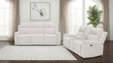 Kennett 2-piece Chenille Power Reclining Sofa Set Ivory - 610151P-S2