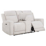 Kennett 2-piece Chenille Power Reclining Sofa Set Ivory - 610151P-S2