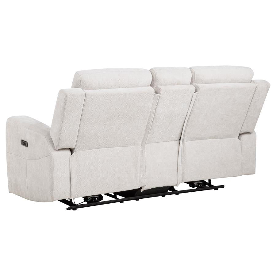 Kennett 2-piece Chenille Power Reclining Sofa Set Ivory - 610151P-S2