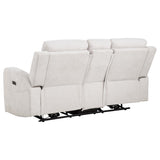 Kennett 2-piece Chenille Power Reclining Sofa Set Ivory - 610151P-S2