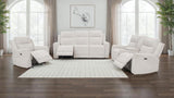 Kennett 3-piece Chenille Power Reclining Sofa Set Ivory - 610151P-S3