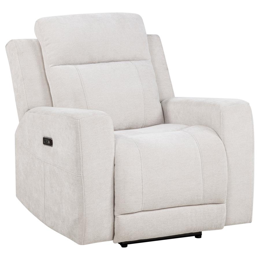 Kennett 3-piece Chenille Power Reclining Sofa Set Ivory - 610151P-S3
