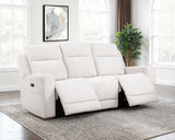 Kennett Chenille Upholstered Power Reclining Sofa Ivory - 610151P