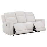 Kennett Chenille Upholstered Power Reclining Sofa Ivory - 610151P