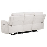 Kennett Chenille Upholstered Power Reclining Sofa Ivory - 610151P