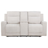 Kennett Chenille Upholstered Power Reclining Loveseat Ivory - 610152P