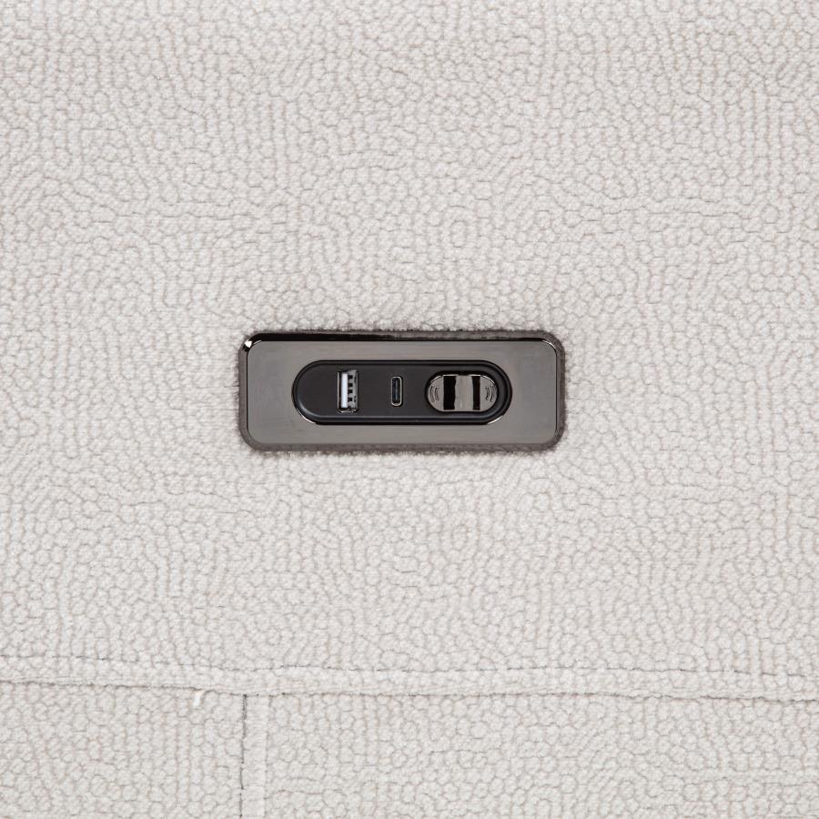 Kennett Chenille Upholstered Power Reclining Loveseat Ivory - 610152P