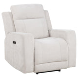 Kennett Chenille Upholstered Power Recliner Chair Ivory - 610153P