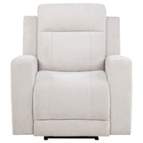 Kennett Chenille Upholstered Power Recliner Chair Ivory - 610153P