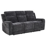 Kennett 3-piece Chenille Power Reclining Sofa Set Dark Grey - 610154P-S3