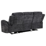 Kennett 3-piece Chenille Power Reclining Sofa Set Dark Grey - 610154P-S3
