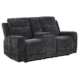 Kennett 3-piece Chenille Power Reclining Sofa Set Dark Grey - 610154P-S3