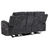 Kennett 3-piece Chenille Power Reclining Sofa Set Dark Grey - 610154P-S3