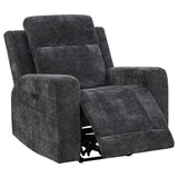 Kennett 3-piece Chenille Power Reclining Sofa Set Dark Grey - 610154P-S3