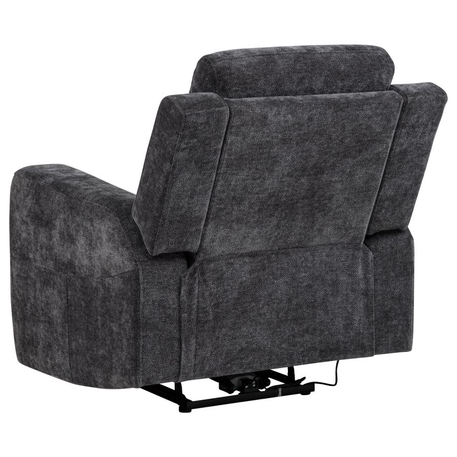 Kennett 3-piece Chenille Power Reclining Sofa Set Dark Grey - 610154P-S3