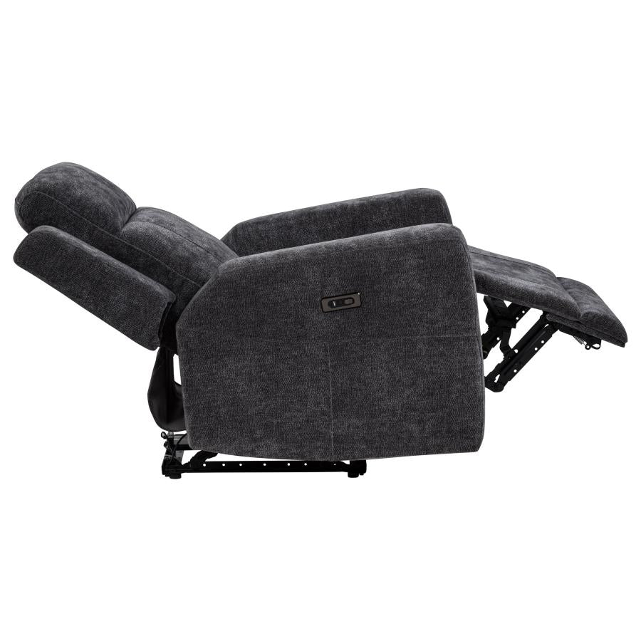 Kennett 3-piece Chenille Power Reclining Sofa Set Dark Grey - 610154P-S3
