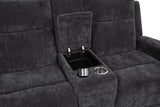 Kennett 3-piece Chenille Power Reclining Sofa Set Dark Grey - 610154P-S3