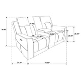 Kennett 3-piece Chenille Power Reclining Sofa Set Dark Grey - 610154P-S3