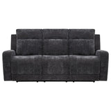Kennett Chenille Upholstered Power Reclining Sofa Dark Grey - 610154P