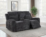 Kennett Chenille Upholstered Power Reclining Loveseat Grey - 610155P