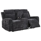 Kennett Chenille Upholstered Power Reclining Loveseat Grey - 610155P