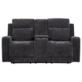 Kennett Chenille Upholstered Power Reclining Loveseat Grey - 610155P