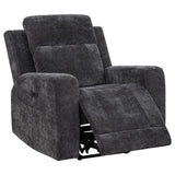 Kennett Chenille Upholstered Power Recliner Chair Dark Grey - 610156P