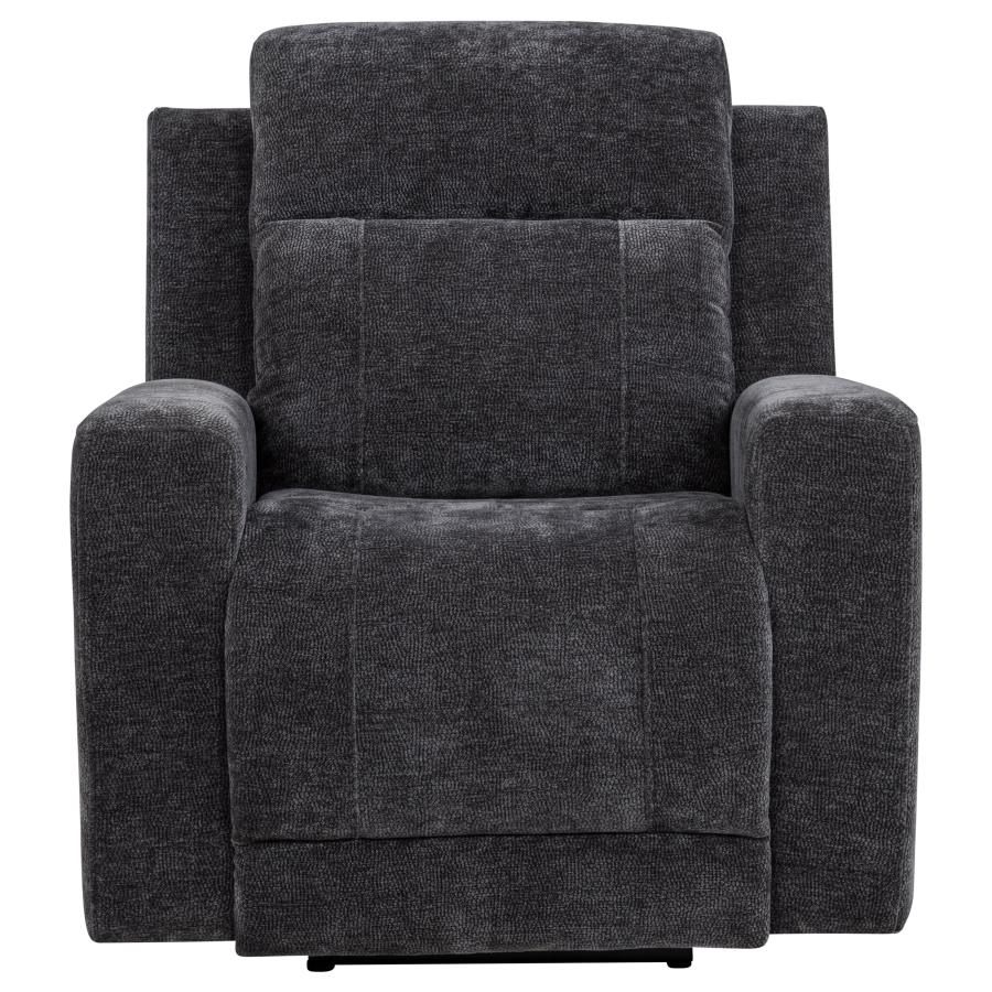 Kennett Chenille Upholstered Power Recliner Chair Dark Grey - 610156P