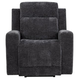 Kennett Chenille Upholstered Power Recliner Chair Dark Grey - 610156P