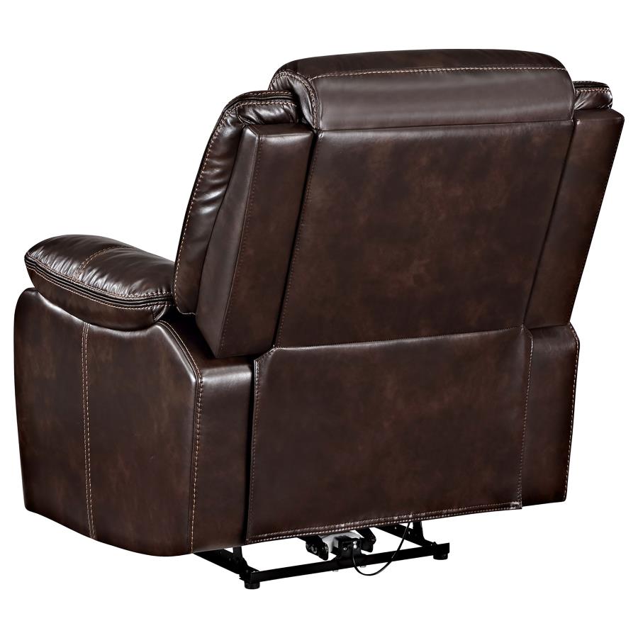 Sycamore Upholstered Power Recliner Chair Dark Brown - 610193P
