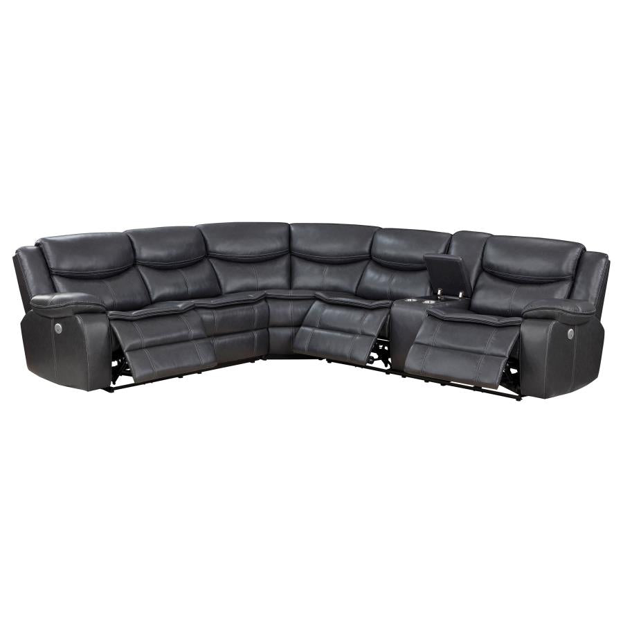 Sycamore Upholstered Power Reclining Sectional Sofa Grey - 610200P