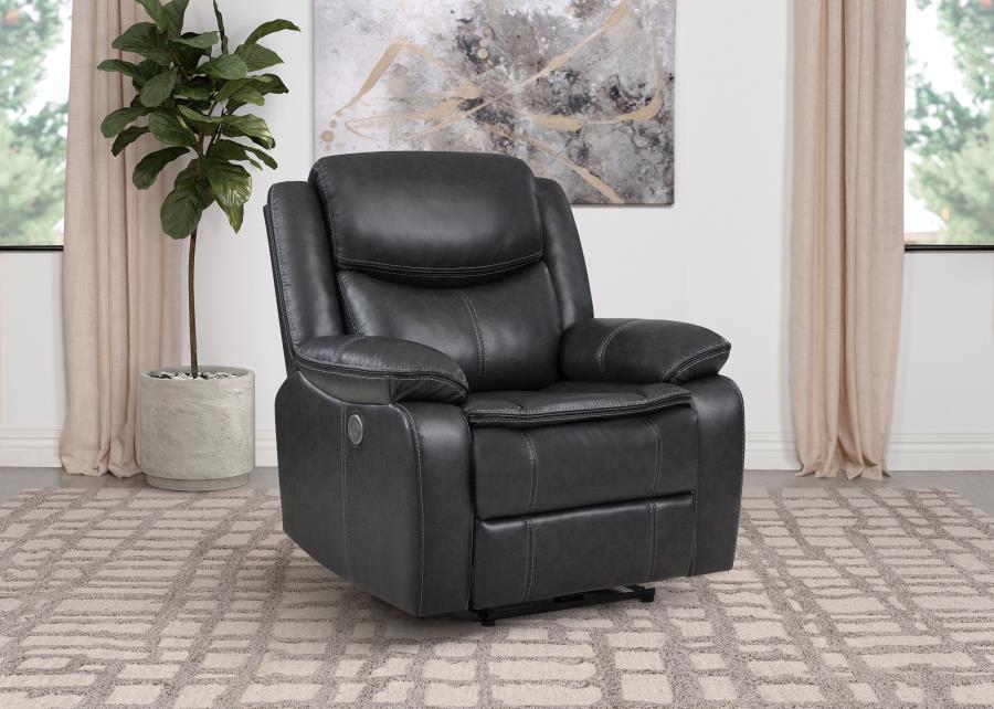 Sycamore Upholstered Power Recliner Chair Dark Grey - 610233P