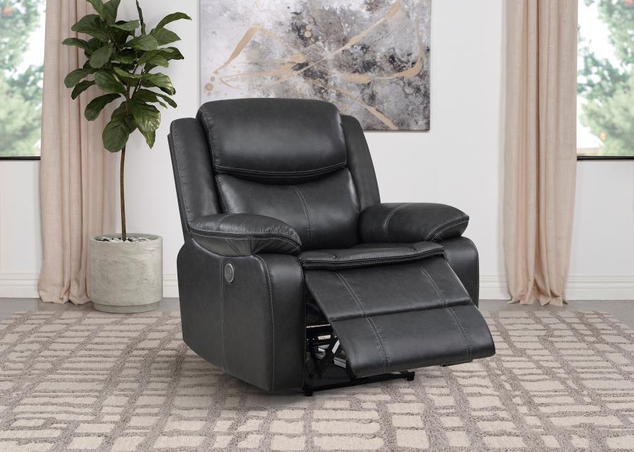 Sycamore Upholstered Power Recliner Chair Dark Grey - 610233P