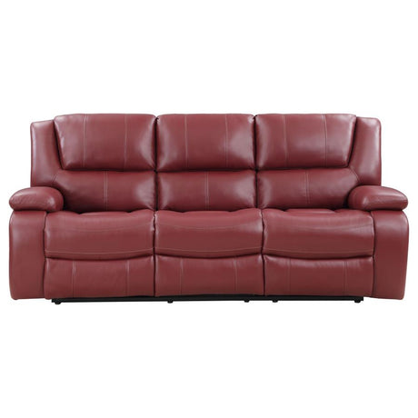 Camila 2-piece Upholstered Reclining Sofa Set Red - 610241-S2