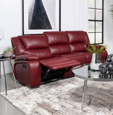 Camila Upholstered Motion Reclining Sofa Red - 610241