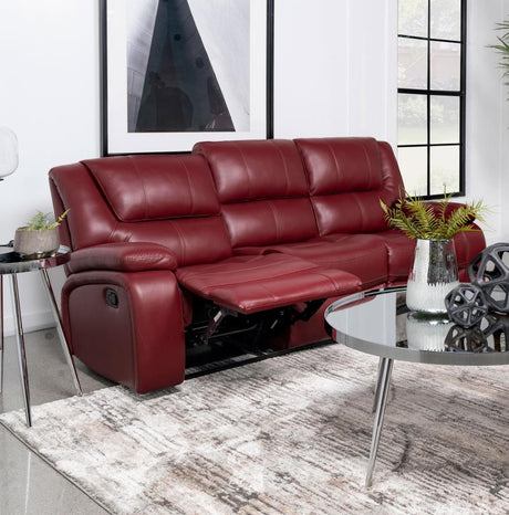 Camila Upholstered Motion Reclining Sofa Red - 610241