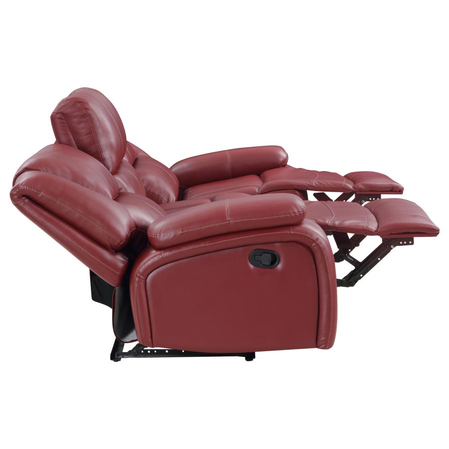 Camila Upholstered Motion Reclining Sofa Red - 610241