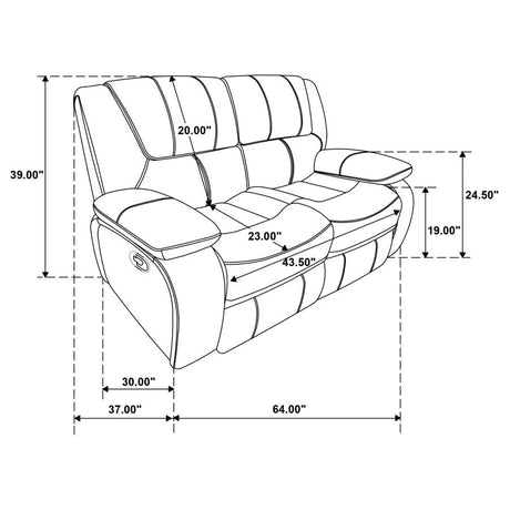 Camila Upholstered Motion Reclining Loveseat Red - 610242