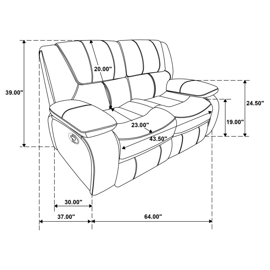 Camila Upholstered Motion Reclining Loveseat Red - 610242
