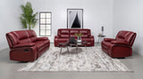 Camila Upholstered Motion Reclining Loveseat Red - 610242