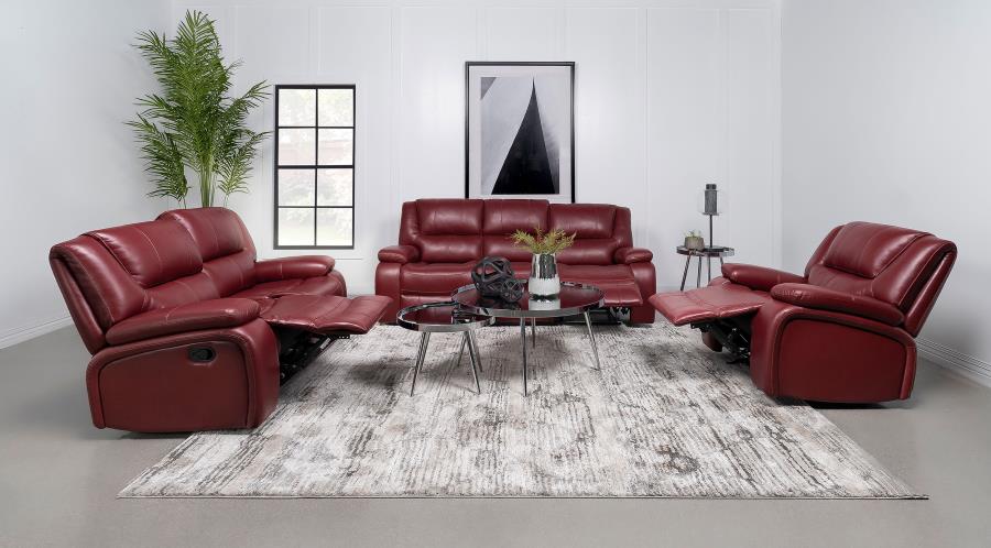 Camila Upholstered Motion Reclining Loveseat Red - 610242