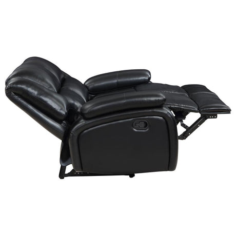Camila 2-piece Upholstered Motion Reclining Sofa Set Black - 610244-S2