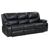 Camila Upholstered Motion Reclining Sofa Black - 610244
