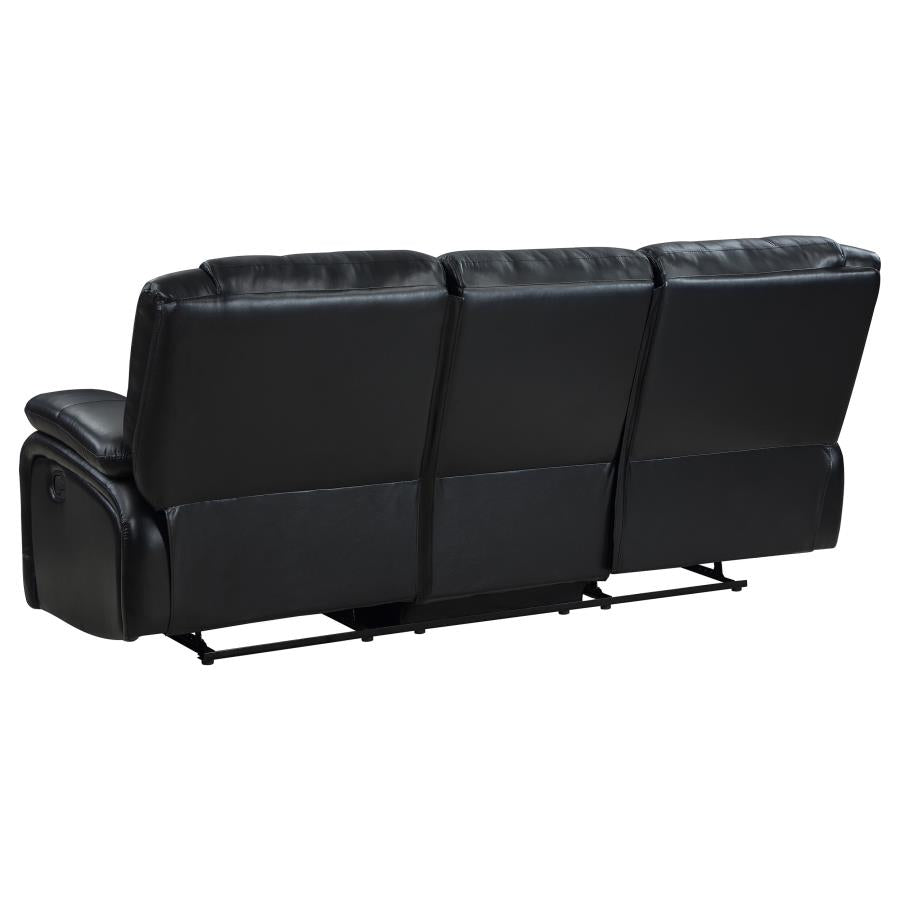 Camila Upholstered Motion Reclining Sofa Black - 610244